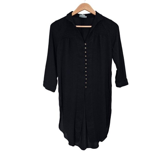 Women's - Maeve Ceycen Black Button Down Tunic, Size Small - Picture 2 of 10